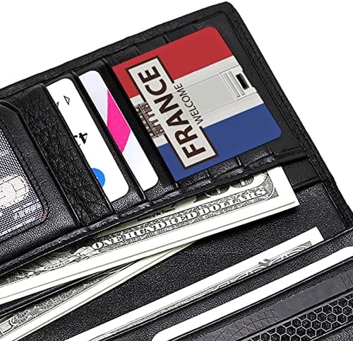 צרפת ברוך הבא כרטיס אשראי USB כונני פלאש בהתאמה אישית מזיכרון מפתח מתנות תאגידיות ומתנות לקידום מכירות 32 גרם