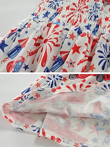 שמלת פדפופ 4 ביולי לבנות פעוטות בנות קיץ תלבושת פטריוטית שמלות דגל אמריקאיות