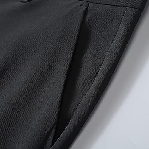 Maiyifu-GJ's Slim Fit מתאים למתיחה קיץ חליפה מחודדת מזדמנת מכנסיים עמידים בפני קמטים קמטים קמטים
