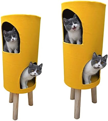 חתולי מיטת חדר חתולים מתלה דלי מוצק עץ לחיות מחמד כותנה קן חתולי כלוב סיסל קנבוס כפול חדר חתולים חבילת הודעה חתולי