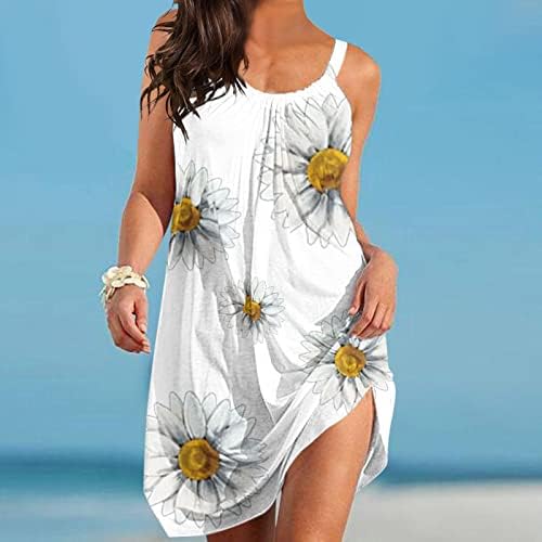 נשים קיץ החוף לפרוע שמלת נשים קיץ חוף אביב הדפסת רופף חמוד שמלת נדנדה לחפות קיץ מקרית שמלות עבור