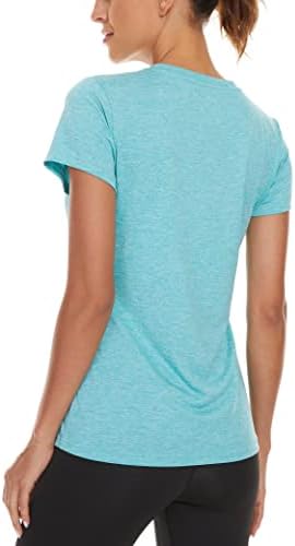 MAGCOMSEN 3 חבילה חולצת טריקו של שרוול קצר לנשים V-NECT מהיר חולצה אתלטית יבש