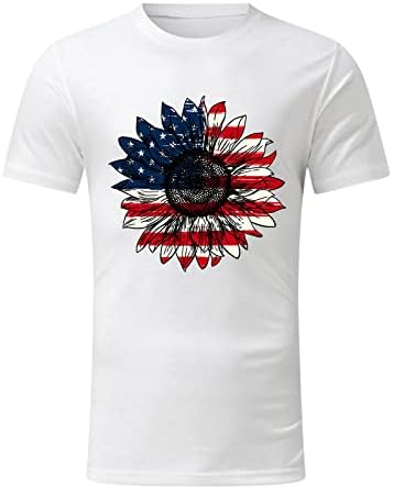 חולצת טריקו דפוס דגל אמריקאי וינטג 'גברים 4 ביולי דגל ארהב דגל גרפי גרפי מזדמן שרוול קצר שרוול קצר חולצה פטריוטית