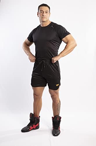 RRWEERS MENS Mens Wabing מכנסיים קצרים אימון פיתוח גוף ריצה מכנסיים קצרים בכיסי רוכסן בלתי נראים