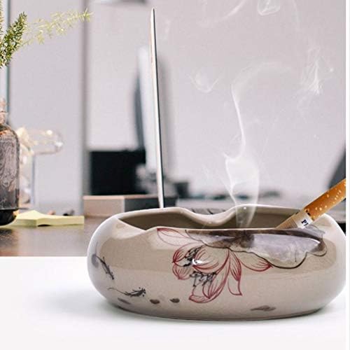 מאפרה קרמיקה רטרו, מגמה יצירתית מצוירת ביד מגמה בסגנון סיני בסגנון סיני שולחן קפה.