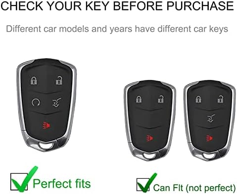 CACAR דמוי לכיסוי FOB מקש קדילאק עם מחזיק מפתחות מורחב, מקש מכוניות תואם לתואם לשנים 2015-2023 Cadillac