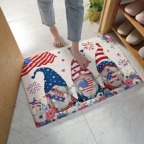 אמבטיה שטיח אמבטיה מחצלת 2416 סופג שאגי אמבטיה מחצלת שטיח אמריקאי דגל לב גמדים 4 יולי פטריוטי