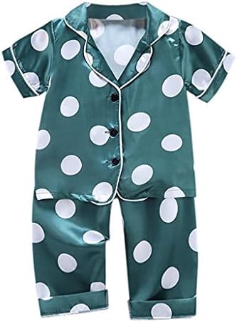 תינוק תלבושות תינוק ילד ילדה בגדים מוצק צבע כפתור למטה קצר שרוול 2 יחידות סאטן חולצות ילדים משי