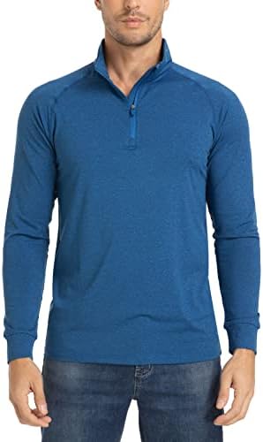 טאקוואסן 1/4 חולצות סוודר מיקוד בגברים הגנה על השמש UPF 50+ צמרות שרוול ארוכות חולצות טריקו