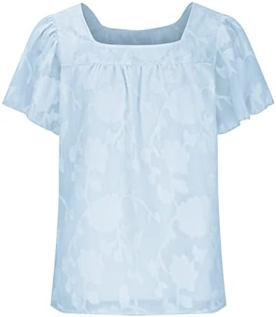 חולצות מזדמנים של נשים קיץ פלוס גודל חולצות בטן 2023 חולצות צוואר מרובעות סקסיות חולצות טוניקה טרנדיות