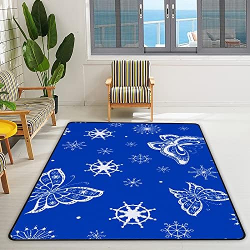 Xollar 72 x 48 בשטיחים גדולים של ילדים שטיחים פרפר כחול פתית שלג משתלת רכה שטיח פליימאט לתינוק