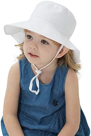 תינוק כובע שמש כובע ילדים קיץ upf 50+ כובע הגנה מפני השמש חוף כובע שוליים כובע דלי לתינוקות פעוט ילדים ילד