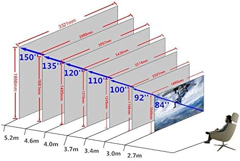 PBKKINKM 2.35: 1 פורמט 4K מסך הקרנת מסגרת קבועה דקה עם מסך מסגרת אפור קולנוע