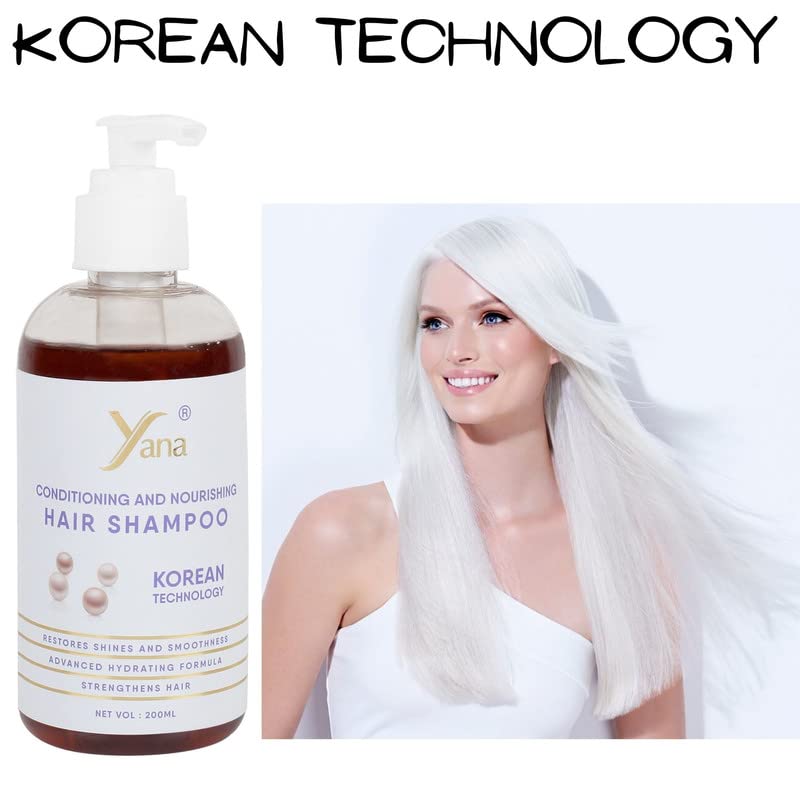 שמפו שיער של יאנה עם שמפו צמחי מרפא טכנולוגי קוריאני לצמיחת שיער