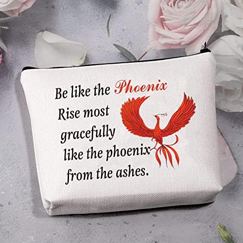 MBMSO Phoenix תיק איפור מתנות עוף החול לנשים תיק קוסמטיקה כמו הפניקס מהפניקס אפר עולה השראה ציטוט מתנות התחלה