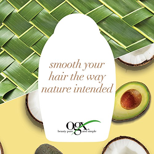 אוגקס אי פעם מיישר + טיפול קרטין ברזילאי מרכך להחלקת שיער עם שמן קוקוס, חמאת קקאו ושמן אבוקדו, חומרים פעילי