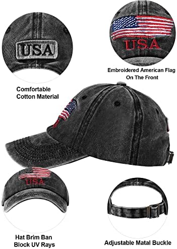 HTVSHEE 4 חלקים כובעי בייסבול דגל אמריקאי כובעי ארהב כובעים פטריוטיים כובע טקטי פטריוטי כובעי גאווה