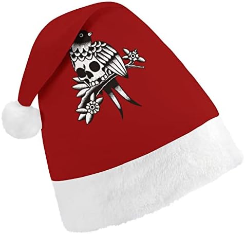 ציפור גולגולת פרח חג המולד כובע רך קטיפה סנטה כובע מצחיק כפה עבור חג המולד לשנה חדשה חגיגי מפלגה