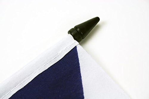 דגל AZ דליקה דגל שולחן דגל 5 '' x 8 '' - דגל שולחן דומיניקני 21 x 14 סמ - מקל פלסטיק שחור ובסיס