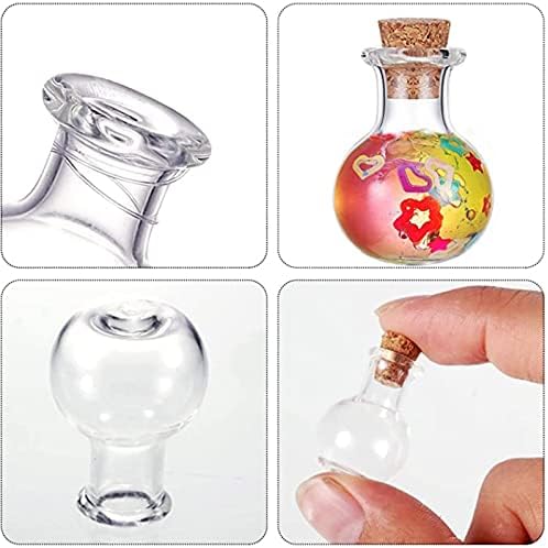 Yasez 10 pcs מיני בקבוקי זכוכית צלולים בקבוקי סחיפה צלולים בקבוקי משאלה קטנים עם פקקי פקק לצנצנות