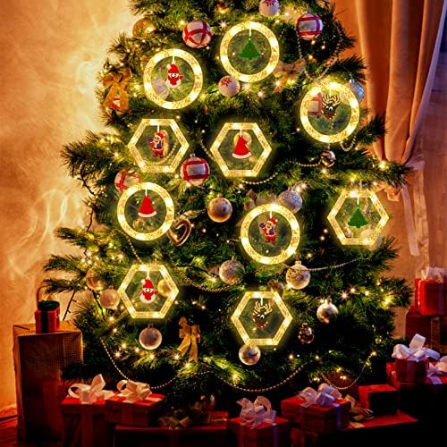 אורות חלון חג המולד של HWTMXK, 120 אורות LED 9.84 רגל אורות לחג המולד אורות, 10 אורות עגולים חמודים ואורות