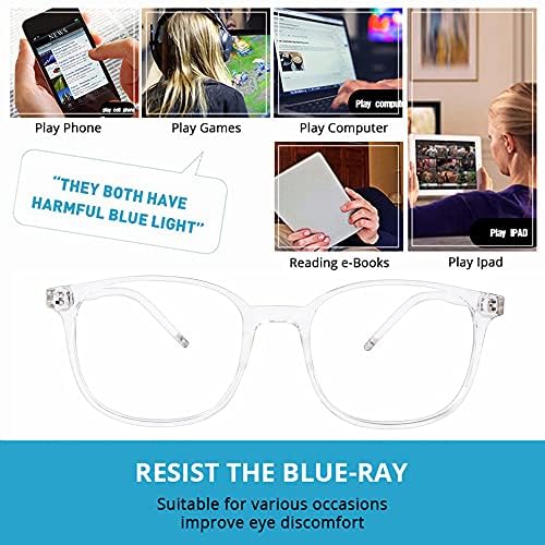 כחול אור חסימת משקפיים מחשב קריאת משקפיים טר90 כיכר משקפי מסגרת ברור עדשה אנטי לחץ בעיניים אנטי אולטרה
