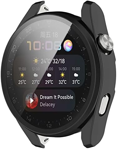 Lokeke תואם ל- Huawei Watch 3 Pro חדש כיסוי מלא מחשב מגן על מגן מגן על מסך זכוכית מחוסמת