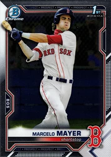 2021 Bowman Draft Chrome Baseball BDC-174 Marcelo Mayer Pre-Rookie Card-1St Bowman Chrome Card