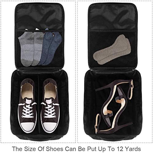NANMMA נסיעות אטומות למים ניידים שקיות נעליים להבה ומים משולבים - שכבה כפולה עם רצועה טרולי למזוודות