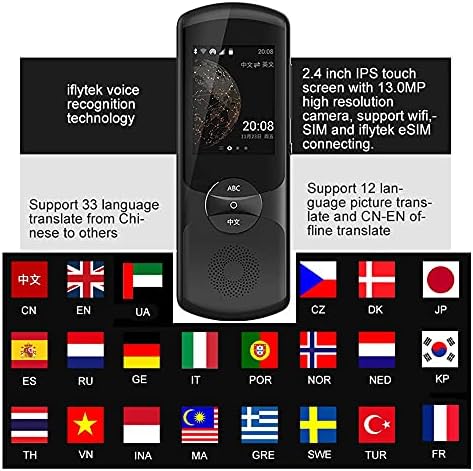 עבה 2.0 מתורגמן קול שפות בזמן אמת מתרגם מיידי קול עם מצלמה 13 מגה פיקסל שיאוי 2.0