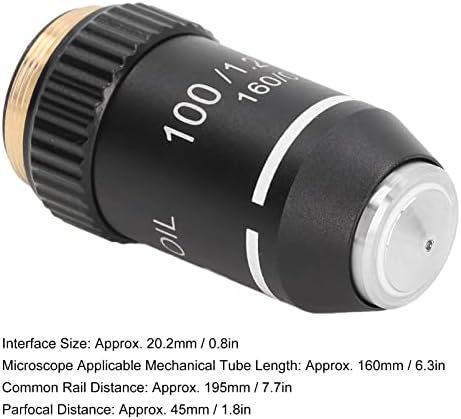 100 מיקרוסקופ אובייקטיבי עדשת החלפת פליז מצופה כרום ממשק 20.2 ממ עבור מתחם מיקרוסקופים