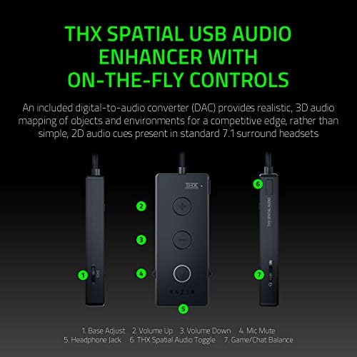 מהדורת טורניר רייזר קראקן 7.1 אוזניות משחק סראונד: ביטול רעשים נשלף מיקרופון-יו אס בי דאק-למחשב, פס 4, פס
