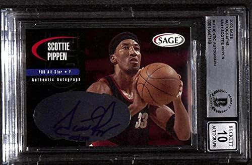 41 Scottie Pippen - 2000 מרווה חתימות כרטיסי כדורסל מדורגים BGS Auto 10 - כרטיסי כדורסל לא חתומים
