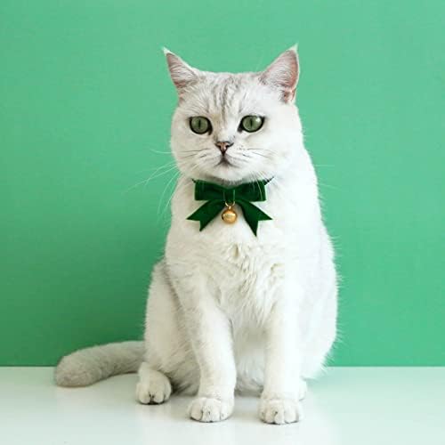 חתול צווארון קסמי מותאם אישית חג המולד קטיפה יד עניבת פרפר אנטי אבזם לחיות מחמד חתול כלב צווארון