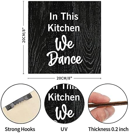 שלט מודפס מעץ Tollyee עם אמירה במטבח זה אנו רוקדים בית חווה כפרי ציטוט מעורר השראה שלט עץ לבית חדר כביסה ארונות