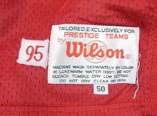 1995 סן פרנסיסקו 49ers אוליבר ברנט 72 משחק הונפק אדום ג'רזי 50 DP30190 - משחק NFL לא חתום משומש