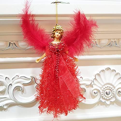 תליון חג המולד של Walbest בובת פלסטיק מיני תליון תליון בובה מסיבת חתונה בית עץ עץ עץ אדום אדום