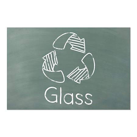 מיחזור - זכוכית-לוח גיר ירוק חלון נצמד / 30 איקס20