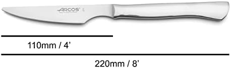 סכיני שולחן ארקוס - סכין שולחן סכין סטייק - מונובלוק של נירוסטה אחת 4 - כלי מקשה אחת לחיתוך בשר צלוי, צלעות או