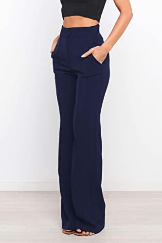 Siflif Storatal Stimal High מותן מכנסי רגל רחבים, מכנסי שמלת Bootcut לנשים, מכנסי עבודה עם