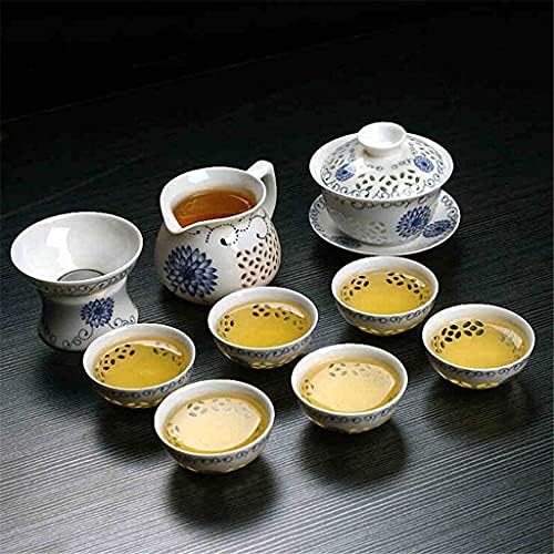 וולנוטה תרבות סינית סטים תה כחול-לבן מערכי תה ג'ינגדז'ן קונג פו סט תה קרמיקה כוס קרמיקה וטקס תה צלוחית