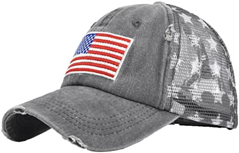 בייסבול כובע לגברים נשים אמריקה דגל היפ הופ שמש כובע ג ' ינס שמש הגנת רשת חזרה נהג משאית כובע