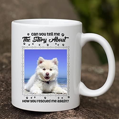 כלב צילום בהתאמה אישית של Urvog אתה יכול לספר לי את הסיפור על איך חילצת אותי שוב ספל קפה קרמי - בקבוק