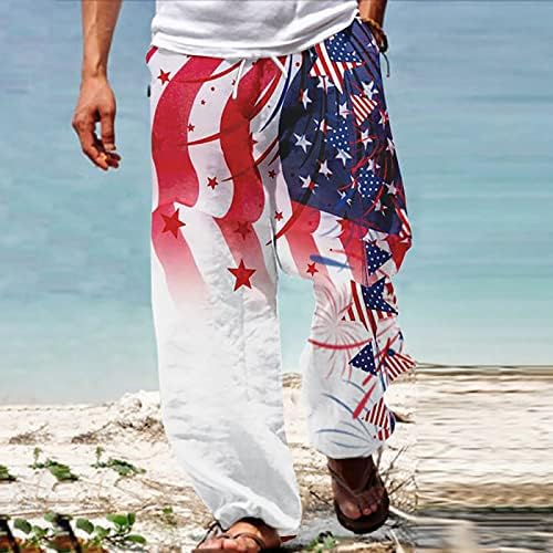 מכנסיים מיאשוי ספורט גברים אמריקאי דגל פטריוטי מכנסיים לגברים 4 של יולי היפי הרמון מכנסיים בבאגי בוהו יוגה