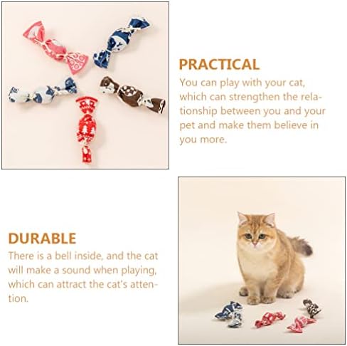 צעצועים לחתלתים על חתלתול IPETBOOM 5 יחידות קנדי ​​כלב חיות מחמד בד צעצועים בצורת ממתקים בצורת חיות