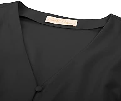 בל פוק נשים צווארון פאף שרוול חולצה בציר חולצות לנשים 1950