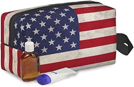 נסיעות מוצרי טואלטיקה תיק, גדול איפור תיק, נייד גילוח ערכת תיק, אמריקאי דגל, לשטוף תיק עבור נסיעות, חדר כושר,