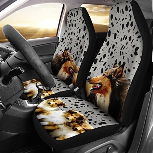 PAWLICE מדהים כיסויי מושב מכונית הדפסת קולי כלבים מחוספסים