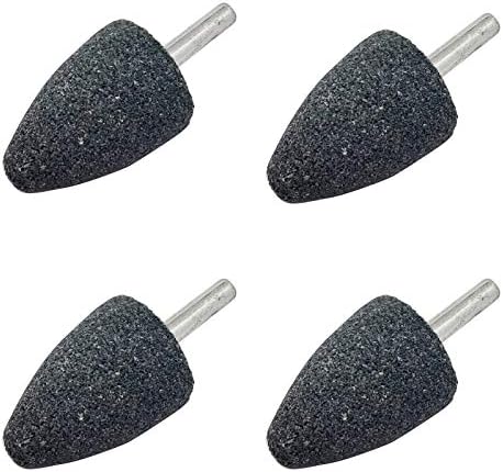 4 PCS 30 ממ אבן טחינה סיבובית אבן עם שוק 1/4 אינץ ', תחמוצת אלומיניום רכוב נקודת טחינה לטחינה, ליטוש ，