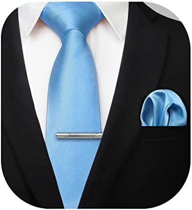 עניבות לגברים מוצק צבע ארוג עניבת וכיס כיכר עניבות קליפ סטי עסקים פורמליות חתונה סאטן עניבה